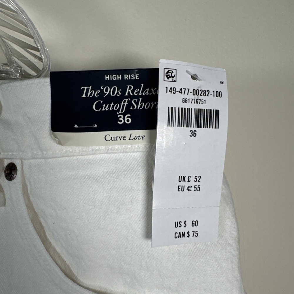 Abercrombie & Fitch Curve Love High Rise 90s Relaxed Cut Off Shorts Womens 36 - Picture 2 of 10
